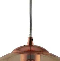 Searchlight Hängelampe Glas rund Ø 35 cm E27 in Messing Antik Bernstein* Hängelampen|Esszimmer Lampen