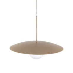 TK Lighting Hängelampe Glasschirm Metall rund Ø65 cm E27 Sandgrau* Hängelampen|Bürolampen