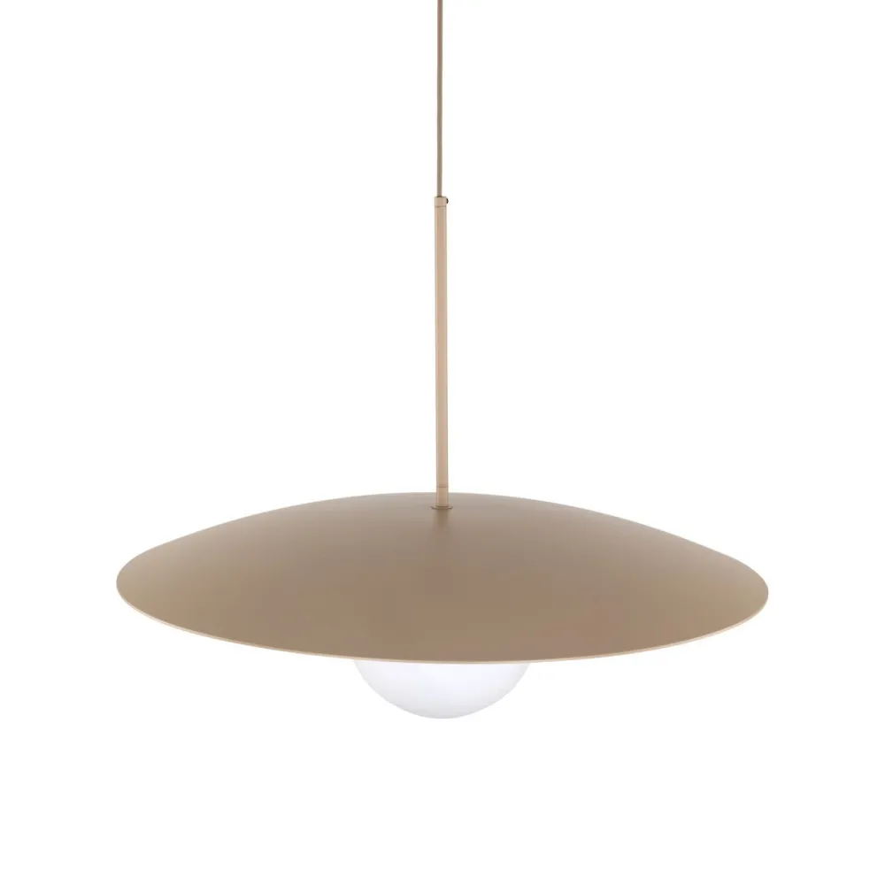 TK Lighting Hängelampe Glasschirm Metall rund Ø65 cm E27 Sandgrau* Hängelampen|Bürolampen