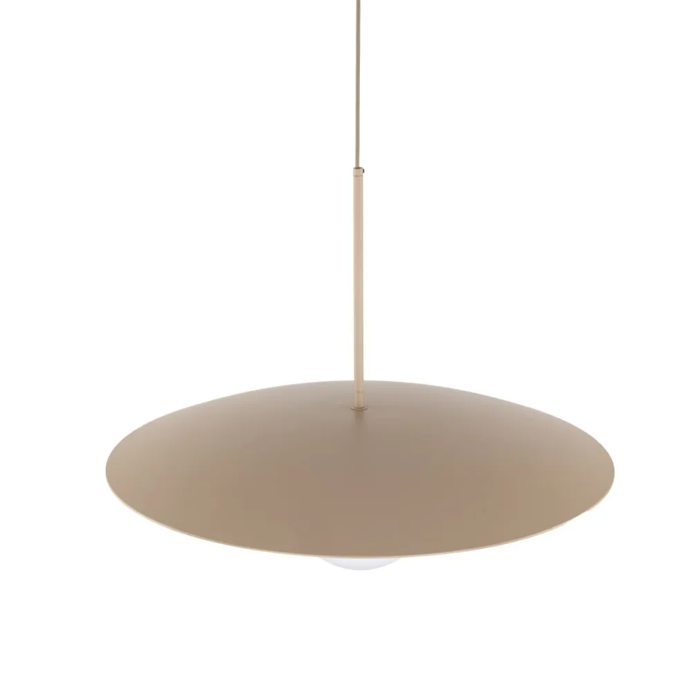 TK Lighting Hängelampe Glasschirm Metall rund Ø65 cm E27 Sandgrau* Hängelampen|Bürolampen