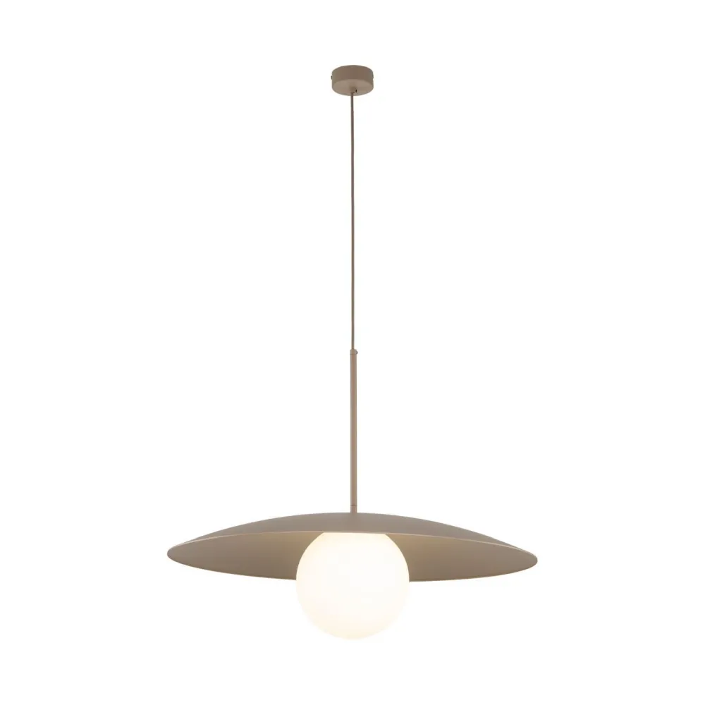 TK Lighting Hängelampe Glasschirm Metall rund Ø65 cm E27 Sandgrau* Hängelampen|Bürolampen