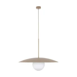 TK Lighting Hängelampe Glasschirm Metall rund Ø65 cm E27 Sandgrau* Hängelampen|Bürolampen