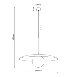 TK Lighting Hängelampe Glasschirm Metall rund Ø65 cm E27 Sandgrau* Hängelampen|Bürolampen