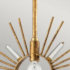 Elstead Hängelampe Gold B: 30,5 cm H: max. 127 cm Metall Kristall