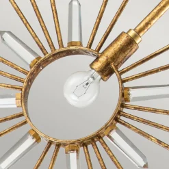 Elstead Hängelampe Gold B: 30,5 cm H: max. 127 cm Metall Kristall