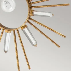 Elstead Hängelampe Gold B: 30,5 cm H: max. 127 cm Metall Kristall