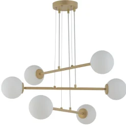 Sigma Hängelampe Gold Metall Kugelschirm bis 0,6 m wohnlich* Kugellampen|Moderne Lampen