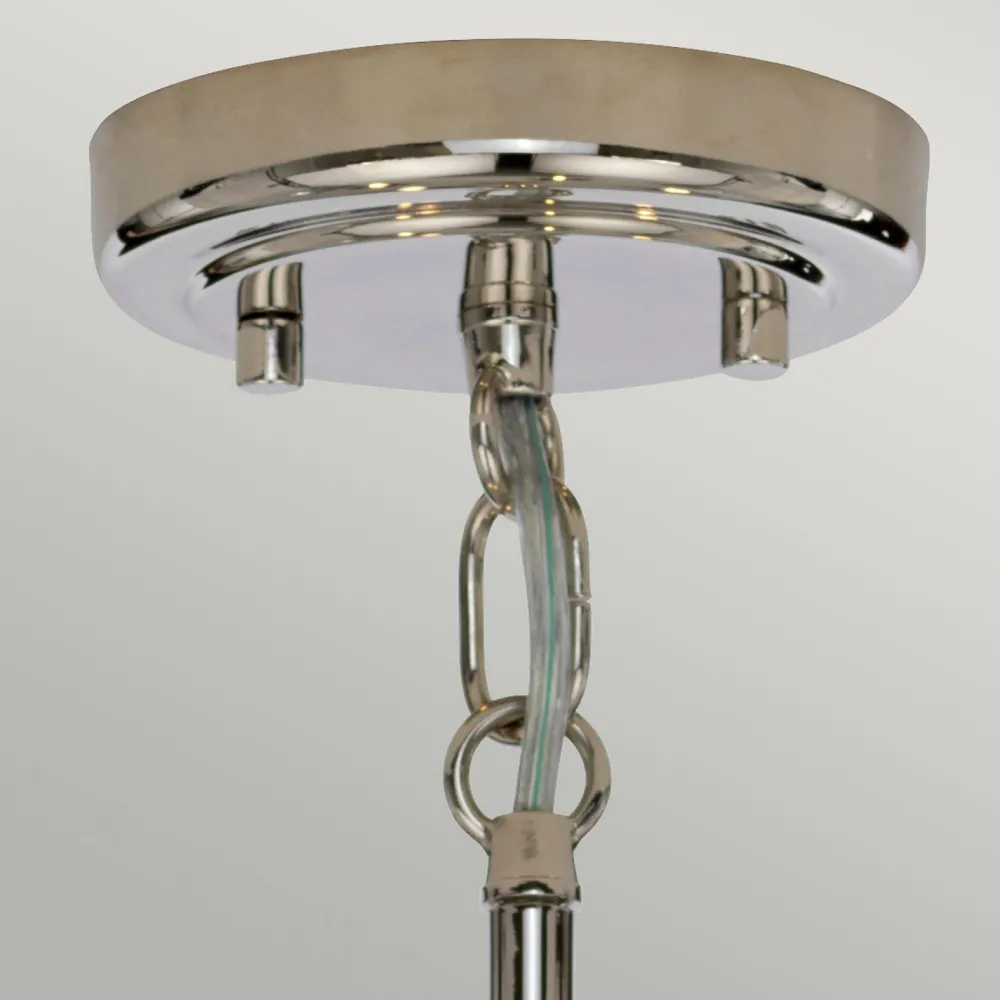 Elstead Hängelampe Grau Nickel Glas Metall Kugelschirm* Kugellampen|Retro Lampen