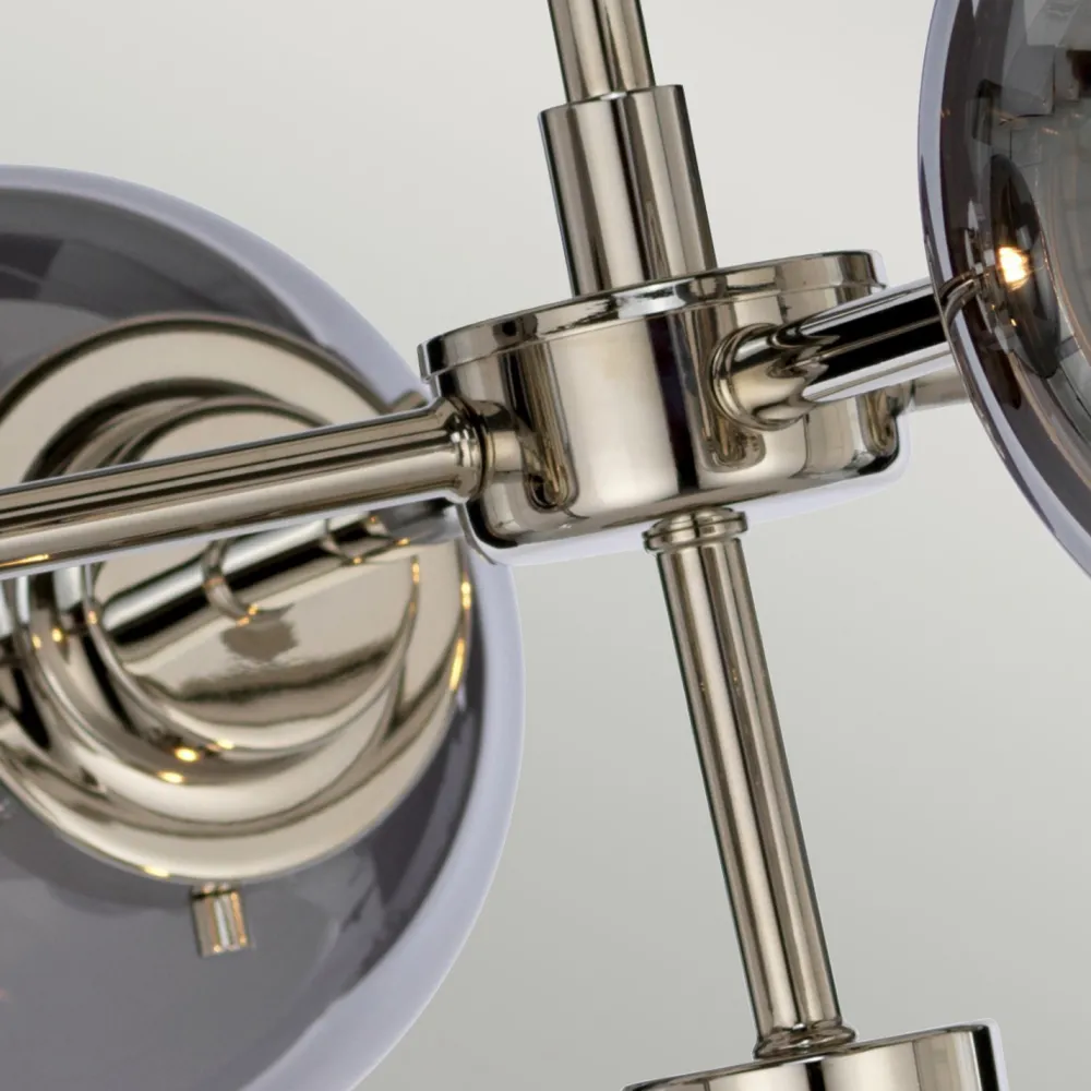 Elstead Hängelampe Grau Nickel Glas Metall Kugelschirm* Kugellampen|Retro Lampen