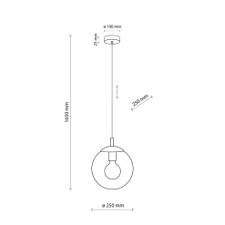 TK Lighting Hängelampe Grau Schwarz Ø 25 cm E27 Kugel Rauchglas Metall* Hängelampen|Esszimmer Lampen