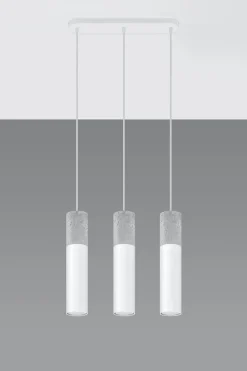 Sollux Hängelampe Grau Weiß Beton Metall 3-flmg GU10 JUNIA* Hängelampen|Wohnzimmerlampen