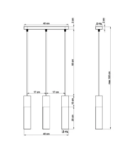 Sollux Hängelampe Grau Weiß Beton Metall 3-flmg GU10 JUNIA* Hängelampen|Wohnzimmerlampen