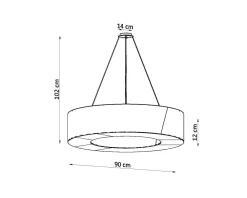 Sollux Hängelampe groß Ø 90 cm rund Schwarz Stoff SANNY* Hängelampen|Wohnzimmerlampen