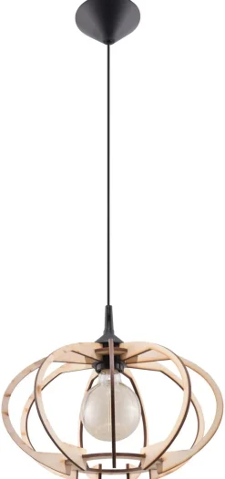 Sollux Hängelampe Holz Ø35cm Modern E27 wohnlich VIRIA* Hängelampen|Esszimmer Lampen
