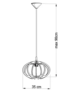 Sollux Hängelampe Holz Ø35cm Modern E27 wohnlich VIRIA* Hängelampen|Esszimmer Lampen