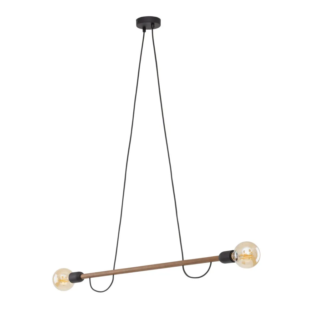 TK Lighting Hängelampe Holz Metall 93 cm lang H: max. 160 cm 2x E27