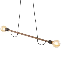 TK Lighting Hängelampe Holz Metall 93 cm lang H: max. 160 cm 2x E27