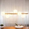 Best TK Lighting Hängelampe Holz Metall Glas L: 90 cm 7x G9 Modern