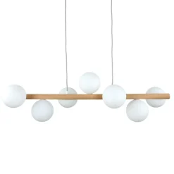 Best TK Lighting Hängelampe Holz Metall Glas L: 90 cm 7x G9 Modern