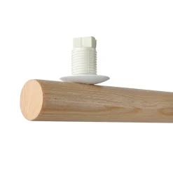 Best TK Lighting Hängelampe Holz Metall Glas L: 90 cm 7x G9 Modern