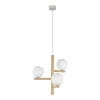 TK Lighting Hängelampe Holz Metall Glas B: 33 cm H: max. 100 cm 3x G9