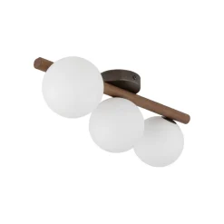 TK Lighting Hängelampe Holz Metall Glas B: 33 cm Braun Weiß* Hängelampen|Bürolampen