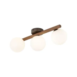 TK Lighting Hängelampe Holz Metall Glas B: 33 cm Braun Weiß* Hängelampen|Bürolampen