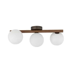 TK Lighting Hängelampe Holz Metall Glas B: 33 cm Braun Weiß* Hängelampen|Bürolampen