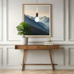 Belis Hängelampe Holz Metall Schwarz E27 Ø10 cm rund wohnlich* Hängelampen|Bürolampen