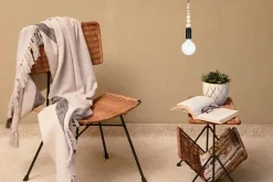 Belis Hängelampe Holz Metall Schwarz E27 Ø10 cm rund wohnlich* Hängelampen|Bürolampen