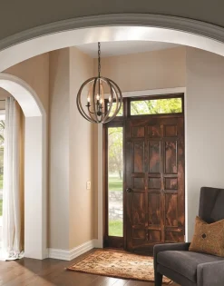 Elstead Hängelampe Holz rund Ø52cm Höhe verstellbar ARBARO* Hängelampen|Kugellampen