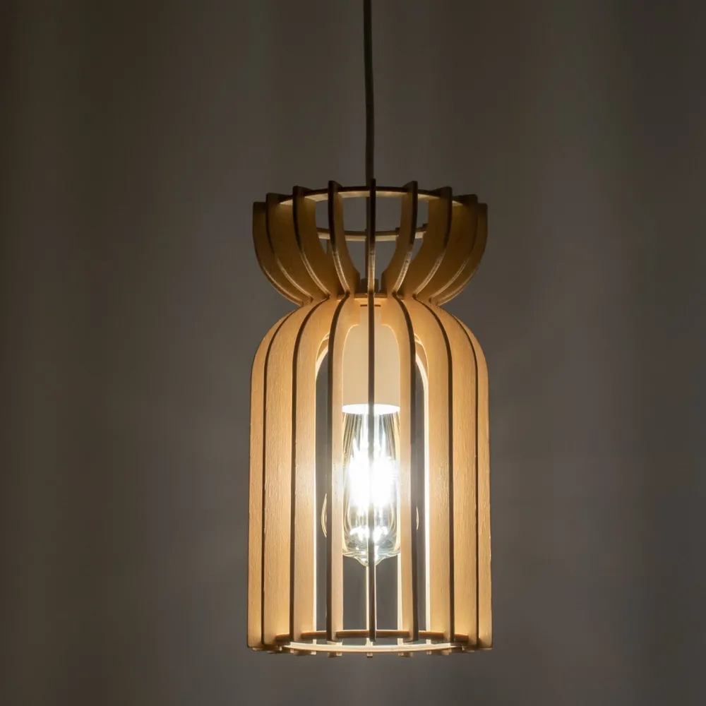 Nowodvorski Hängelampe Holz Schirm E27 Ø 16 cm Weiß Natur LOZORNO* Bürolampen|Lampen Aus Aller Welt