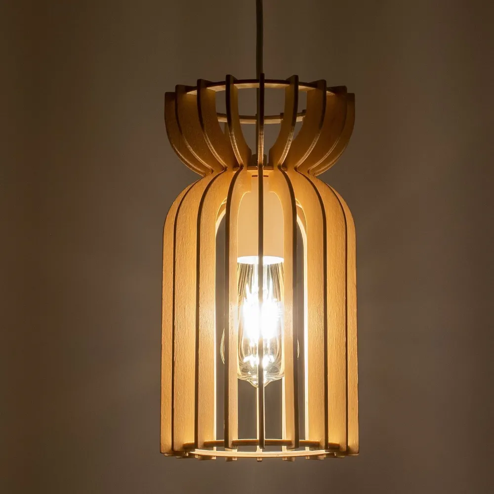 Nowodvorski Hängelampe Holz Schirm E27 Ø 16 cm Weiß Natur LOZORNO* Bürolampen|Lampen Aus Aller Welt