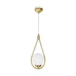 Giovanni Battista Hängelampe in Bronze hell Weiß E14 Messing Glas Jugendstil