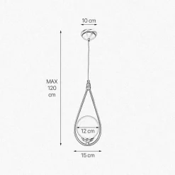 Giovanni Battista Hängelampe in Bronze hell Weiß E14 Messing Glas Jugendstil
