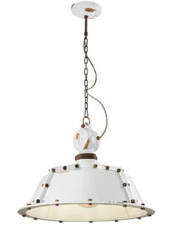 Ferroluce Hängelampe Keramik E27 H: max. 110 cm Weiß Shabby Antik* Wohnzimmerlampen|Keramiklampen