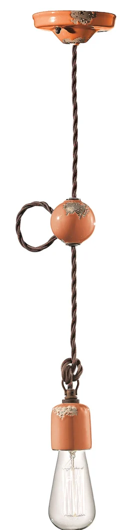 Outlet Ferroluce Hängelampe Keramik E27 H: max. 120 cm Vintage ARASI