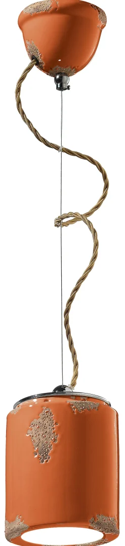 Ferroluce Hängelampe Keramik E27 rund D: 12,5 cm H: max. 114 cm