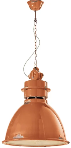 Ferroluce Hängelampe Keramik H: max. 140 cm Orange Shabby Antik* Wohnzimmerlampen|Keramiklampen