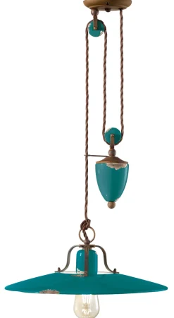 Ferroluce Hängelampe Keramik Metall E27 verstellbar Vintage