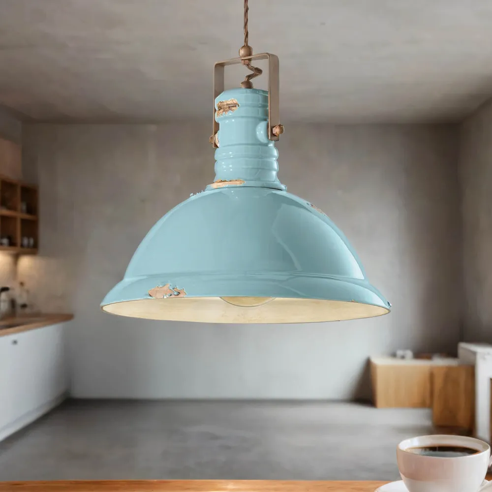 Ferroluce Hängelampe Keramik Metall E27 D: 40 cm rund