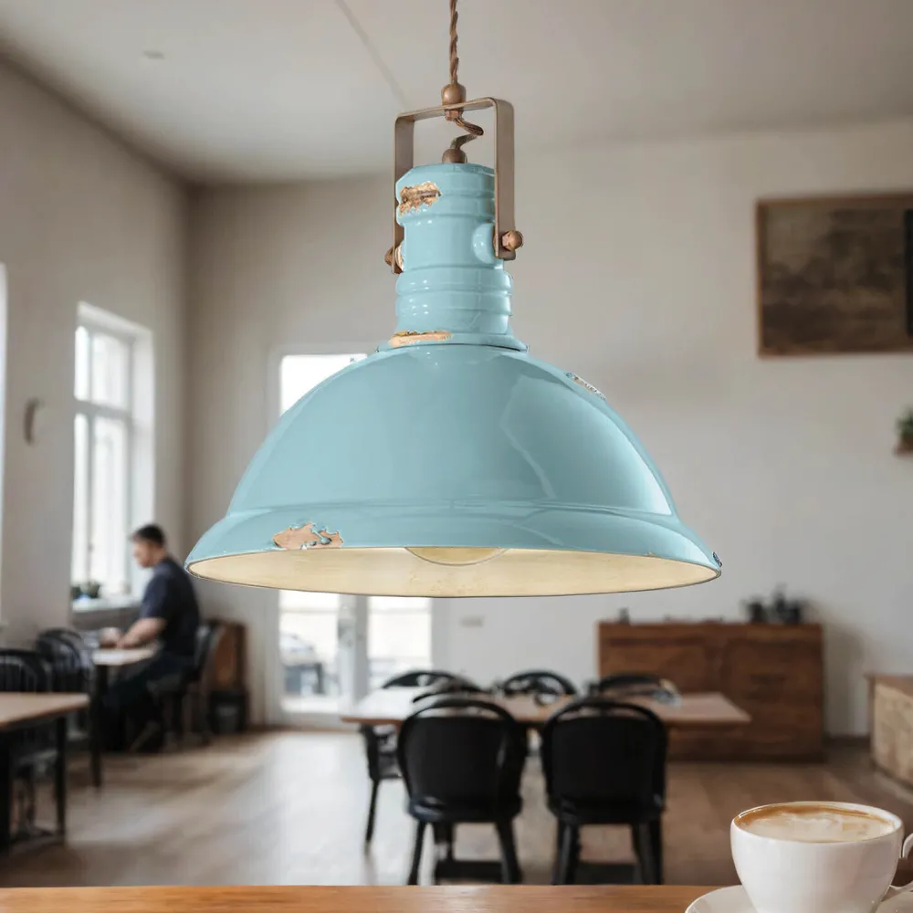 Ferroluce Hängelampe Keramik Metall E27 D: 40 cm rund