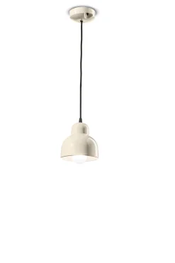 Ferroluce Hängelampe Keramik rund Ø 15 cm H: max. 136 cm Creme* Wohnzimmerlampen|Keramiklampen