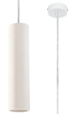 Sollux Hängelampe Keramik Weiß Ø 7,5 cm schmal bemalbar GU10