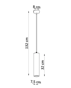 Sollux Hängelampe Keramik Weiß Ø 7,5 cm schmal bemalbar GU10