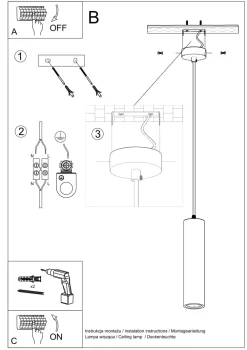 Sollux Hängelampe Keramik Weiß Ø 7,5 cm schmal bemalbar GU10