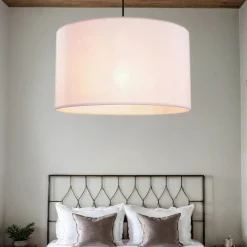 TK Lighting Hängelampe Kinder Baby Rosa Ø 40 cm rund Stoffschirm*Kinder Kinderzimmerlampen|Kinderlampen