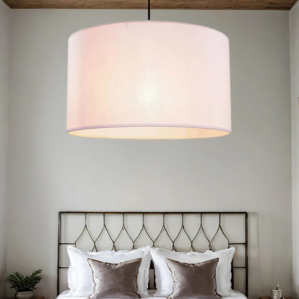 TK Lighting Hängelampe Kinder Baby Rosa Ø 40 cm rund Stoffschirm*Kinder Kinderzimmerlampen|Kinderlampen