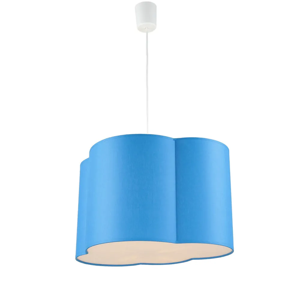 Sale TK Lighting Hängelampe Kinder Metall Stoff E27 Weiß Blau
