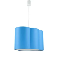 Sale TK Lighting Hängelampe Kinder Metall Stoff E27 Weiß Blau